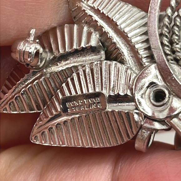 Bond Boyd Sterling Signed Roses Pin Brooch - Picture 6 of 9